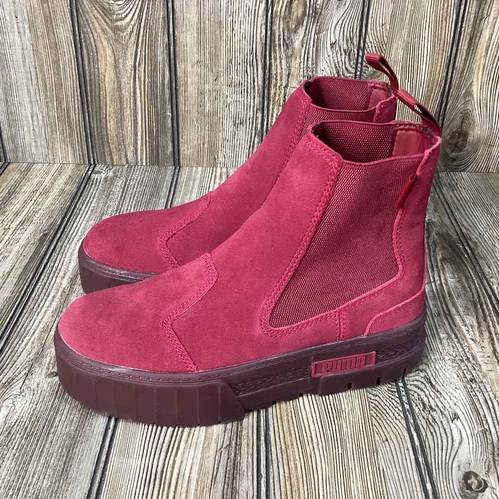 PUMA Womens Platform Slip On Pink Purple Chelsea Sneaker Boot 385091-01 Size 8